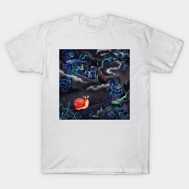 Happy Snail T-Shirt by oilikki